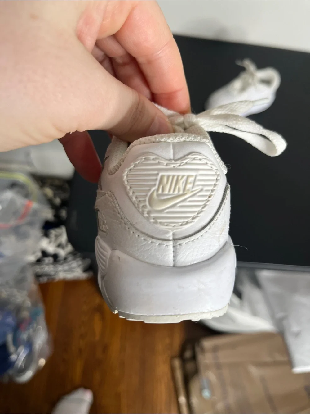Nike Kids White Lace-Up Sneakers